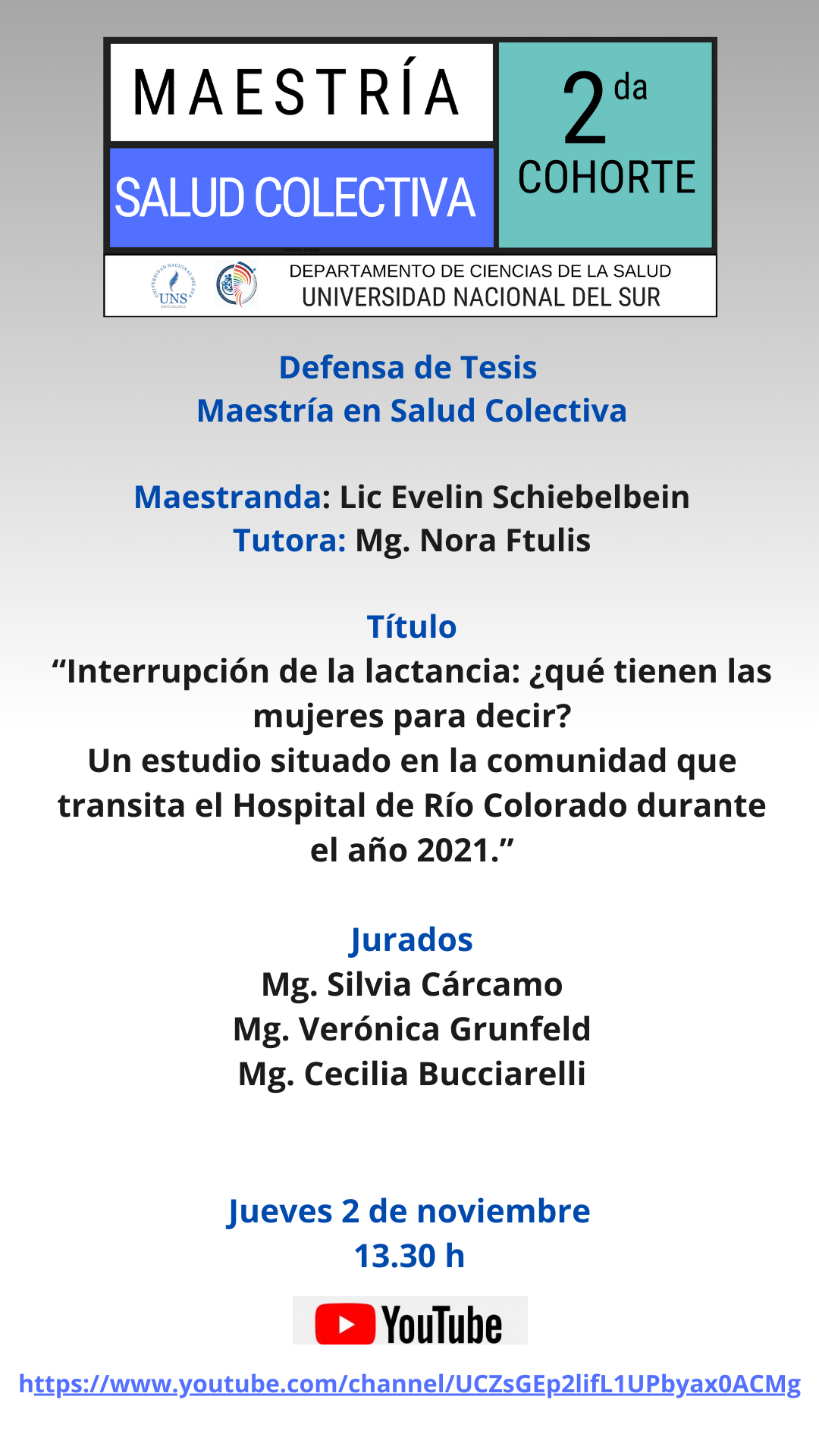 Defensa de Tesis Maestría en Salud Colectiva